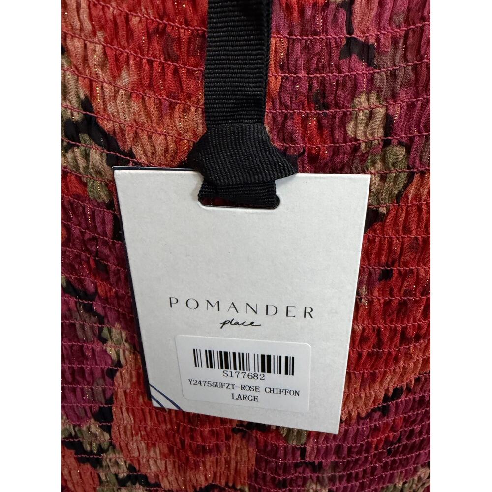 POMANDER PLACE Tuckernuck Rose Chiffon Joni Midi Dress Off Shoulder Sz L New - Picture 11 of 14